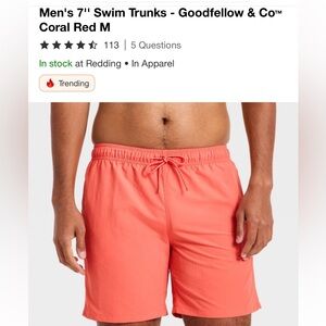 Goodfellow & Co Coral Swim Trunks for Men
